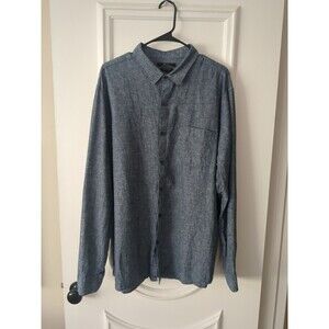 Marc Anthony Shirt Mens 2XL XXL Linen Blend Luxury Pocket Button Up Breezy Linen